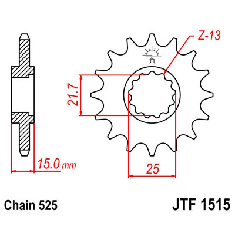 Купить Звездочка передняя JT Sprockets (шаг 525 ) JT JTF1515